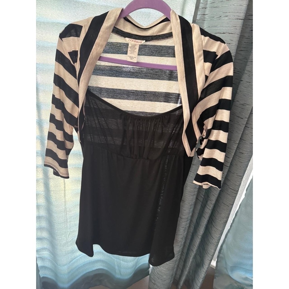 J&D Fashion 2XL Black Stripe Mesh Overlay Sheath Dress Women‎